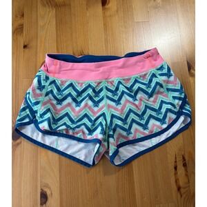 Girls' Ivivva By Lululemon Pink and Blue Chevron Athletic Shorts Size‎ 14